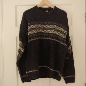 Men's 100% Wool Jacquard Sweater